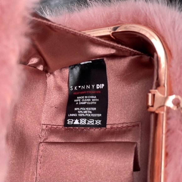 Skinnydip Faux Fur Box Clutch Bag In Pink - Picture 7 of 11